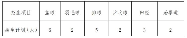 表三体育特长生招生计划