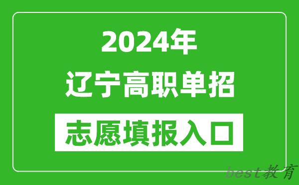 2024年辽宁高职单招志愿填报网站入口