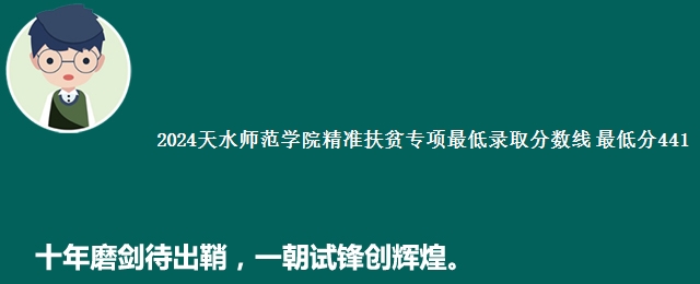 2024天水师范学院精准扶贫专项最低录取分数线 最低分441