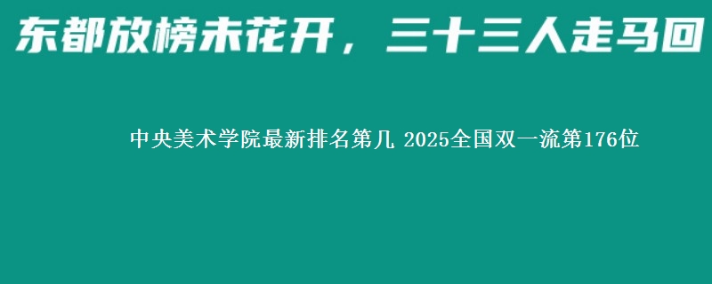 中央美术学院最新排名第几 2025全国双一流第176位