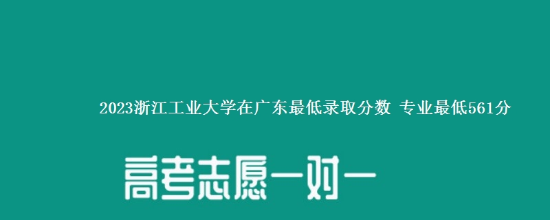 2023浙江工业大学在广东最低录取分数 专业最低561分