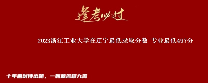 2023浙江工业大学在辽宁最低录取分数 专业最低497分