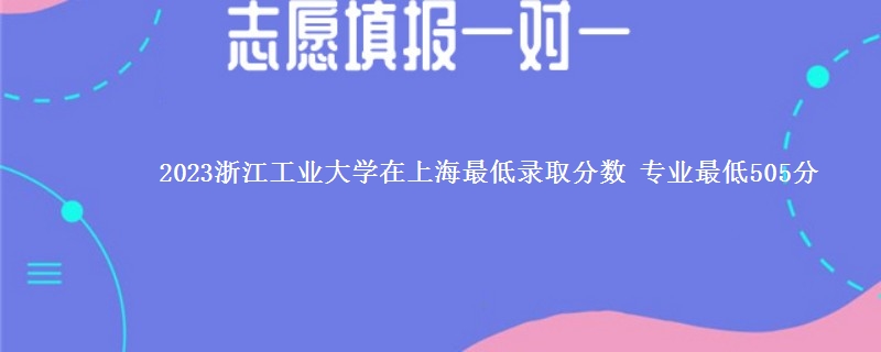 2023浙江工业大学在上海最低录取分数 专业最低505分