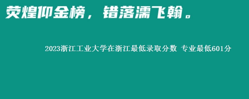 2023浙江工业大学在浙江最低录取分数 专业最低601分