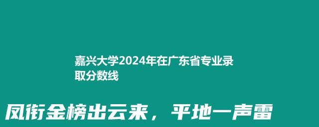 嘉兴大学2024年在广东省专业录取分数线