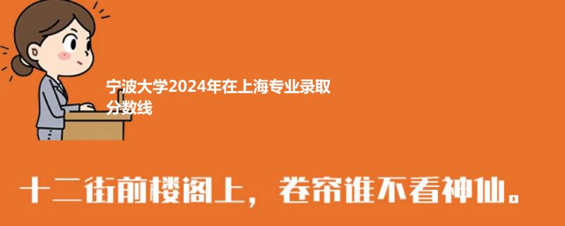 宁波大学2024年在上海专业录取分数线