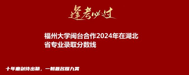 福州大学闽台合作2024年在湖北省专业录取分数线