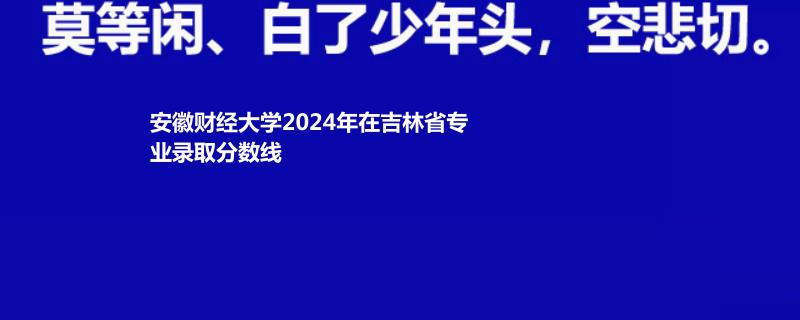 安徽财经大学2024年在吉林省专业录取分数线