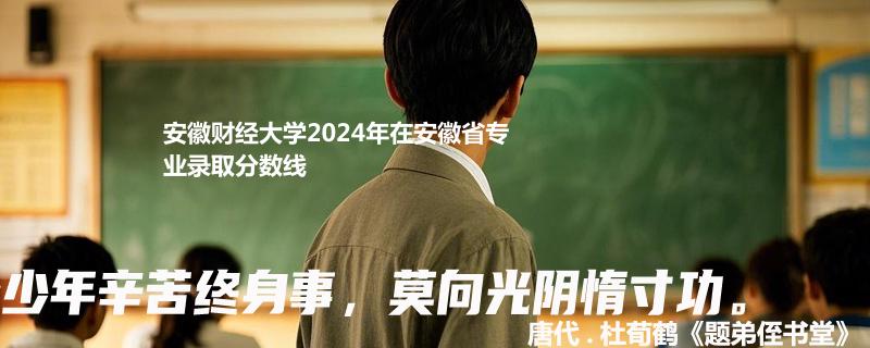 安徽财经大学2024年在安徽省专业录取分数线