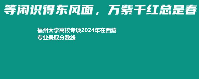 福州大学高校专项2024年在西藏专业录取分数线