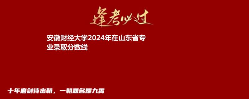 安徽财经大学2024年在山东省专业录取分数线