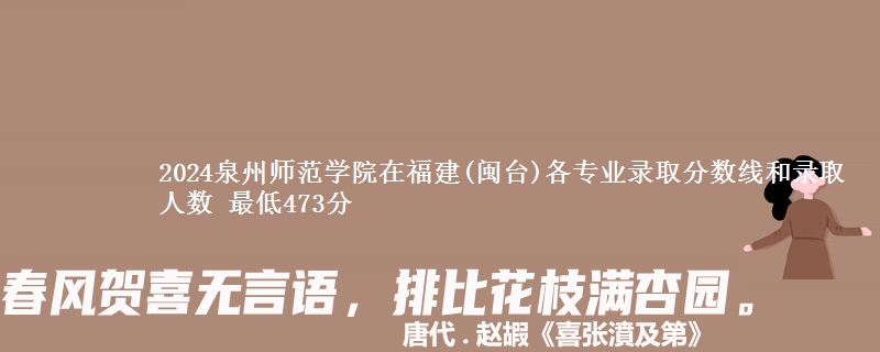 2024泉州师范学院在福建(闽台)各专业录取分数线和录取人数 最低473分