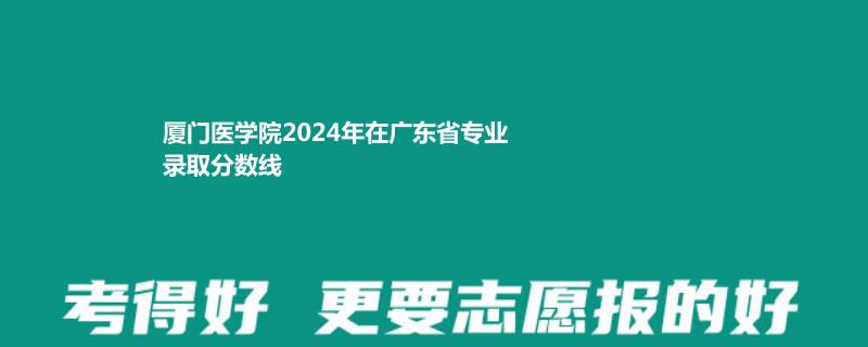 厦门医学院2024年在广东省专业录取分数线