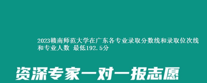 2023赣南师范大学在广东各专业录取分数线和录取位次 最低192.5分