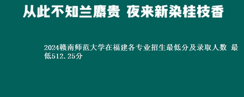 2024赣南师范大学在福建各专业录取分数线和录取位次 最低512.25分
