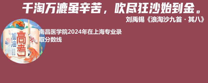 南昌医学院2024年在上海专业录取分数线