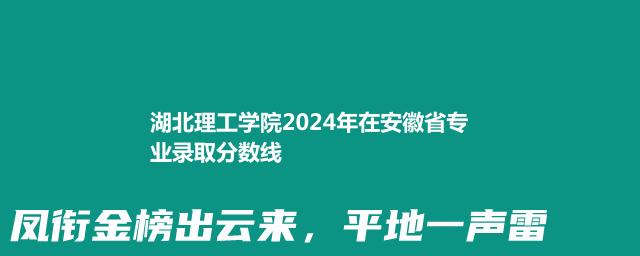 湖北理工学院2024年在安徽省专业录取分数线