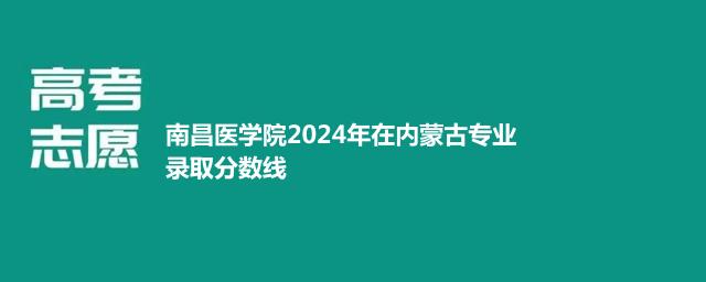 南昌医学院2024年在内蒙古专业录取分数线