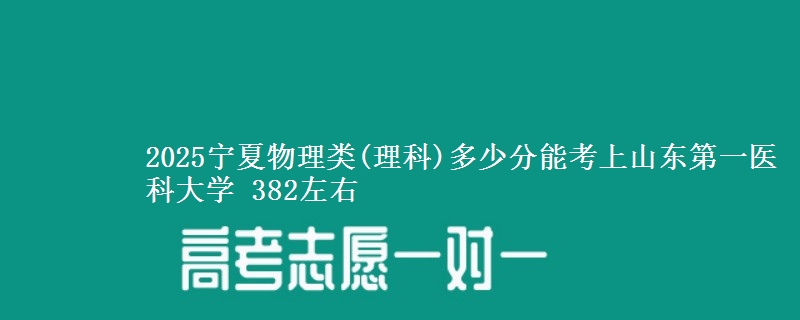 2025宁夏物理类(理科)多少分能考上山东第一医科大学 382左右