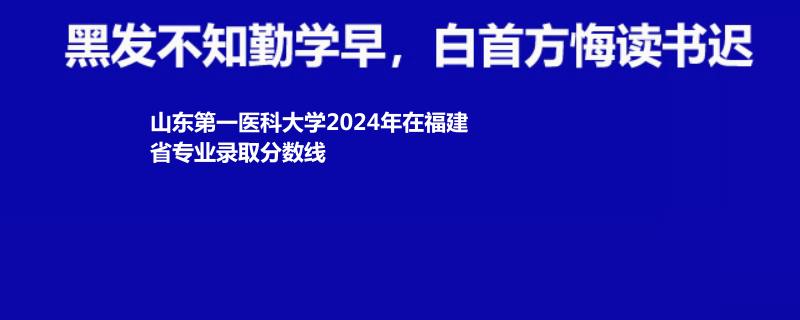 山东第一医科大学2024年在福建省专业录取分数线