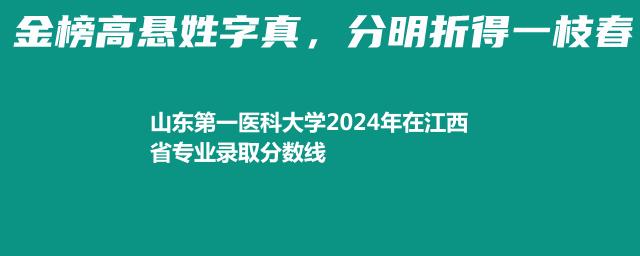 山东第一医科大学2024年在江西省专业录取分数线