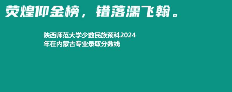陕西师范大学少数民族预科2024年在内蒙古专业录取分数线