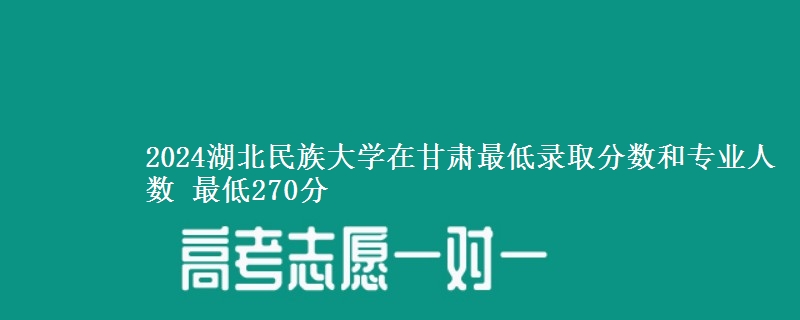 2024湖北民族大学在甘肃最低录取分数和专业人数 最低270分