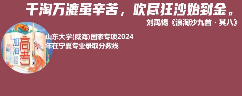 山东大学(威海)国家专项2024年在宁夏专业录取分数线
