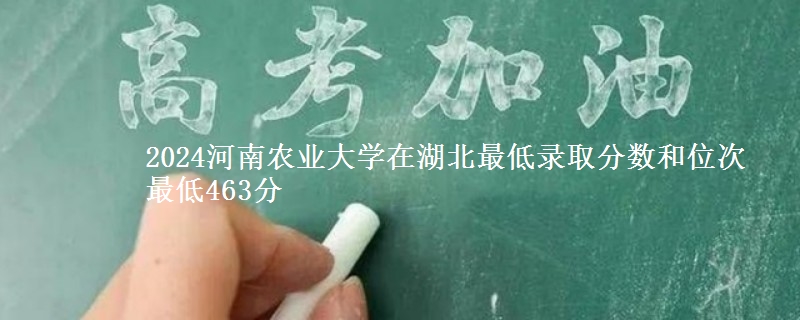 2024河南农业大学在湖北最低录取分数和位次 最低463分