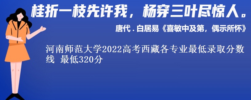 河南师范大学2022高考西藏各专业最低录取分数线 最低320分