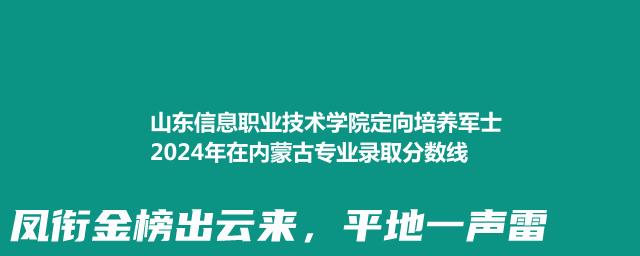 山东信息职业技术学院定向培养军士2024年在内蒙古专业录取分数线