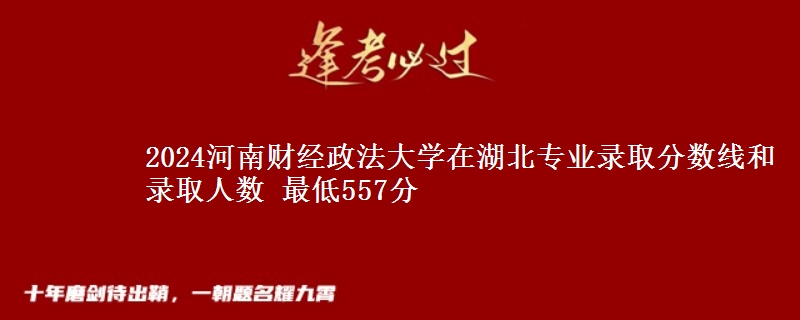 2024河南财经政法大学在湖北专业录取分数线和录取人数 最低557分