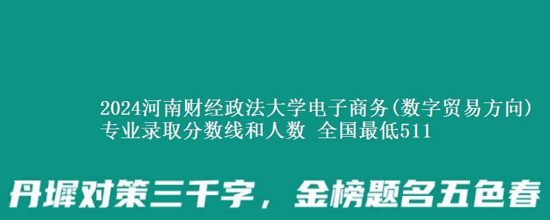 2024河南财经政法大学电子商务(数字贸易方向)专业录取分数线和人数 全国最低511