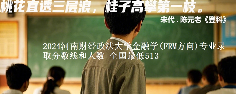 2024河南财经政法大学金融学(FRM方向)专业录取分数线和人数 全国最低513