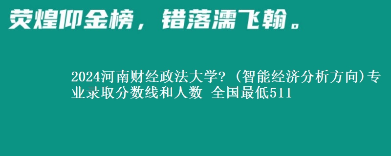 2024河南财经政法大学? (智能经济分析方向)专业录取分数线和人数 全国最低511