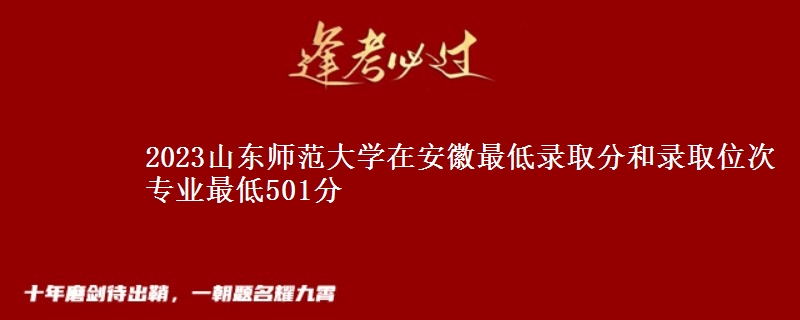 2023山东师范大学在安徽最低录取分和录取位次 专业最低501分