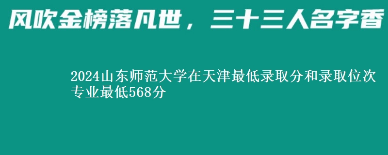 2024山东师范大学在天津最低录取分和录取位次 专业最低568分