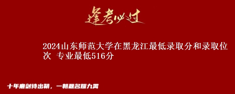 2024山东师范大学在黑龙江最低录取分和录取位次 专业最低516分