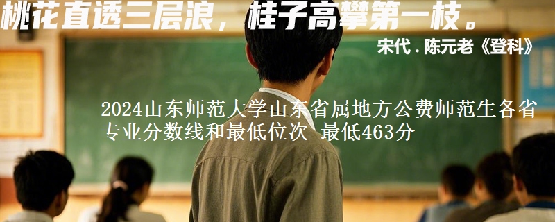 2024山东师范大学山东省属地方公费师范生各省专业分数线和最低位次 最低463分