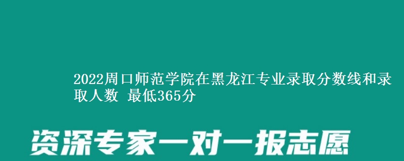 2022周口师范学院在黑龙江专业录取分数线和录取人数 最低365分