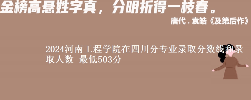 2024河南工程学院在四川分专业录取分数线和录取人数 最低503分