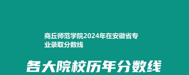 商丘师范学院2024年在安徽省专业录取分数线