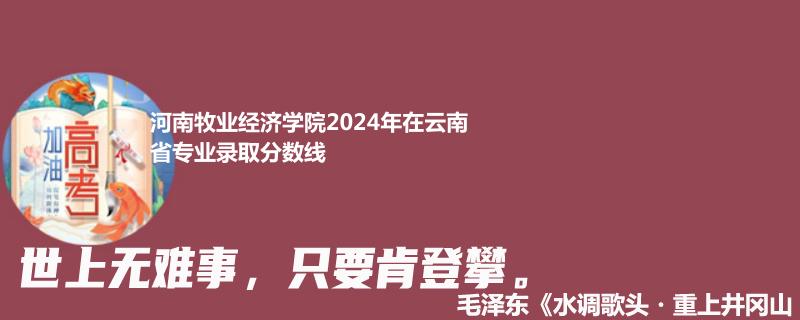 河南牧业经济学院2024年在云南省专业录取分数线