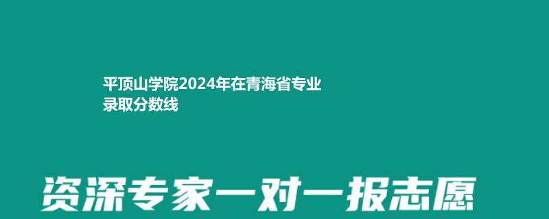 平顶山学院2024年在青海省专业录取分数线