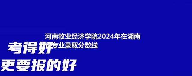 河南牧业经济学院2024年在湖南省专业录取分数线