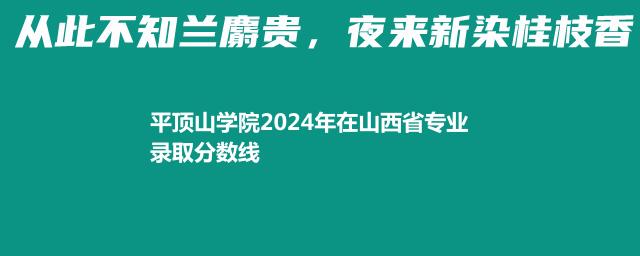 平顶山学院2024年在山西省专业录取分数线