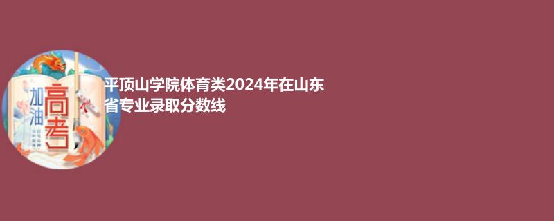 平顶山学院体育类2024年在山东省专业录取分数线