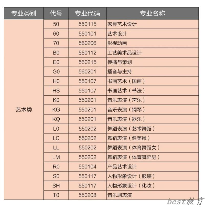 山东艺术设计职业学院艺术类专业一览表
