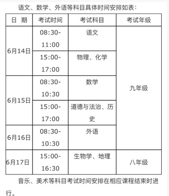 2022巢湖中考时间